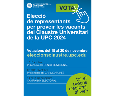 Convocatòria d’Eleccions per a Representants al Claustre Universitari de la UPC 2024