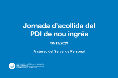 Jornada d’acollida del PDI de nou ingrés